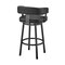 Armen Living Lorin 26" Counter Height Swivel Bar Stool in Black Finish and Black Faux Leather LCLRBABLBL26 - alternate 7